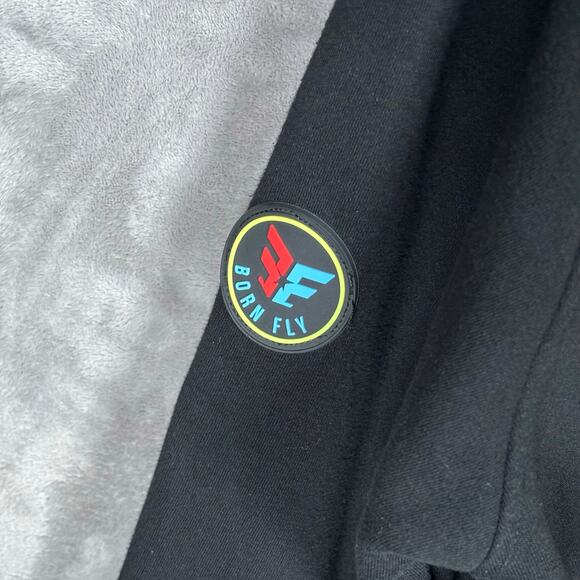 Born Fly Black Diamond Fly Hoodie Mens Large Neon Graphic Ski Theme - Picture 9 of 9